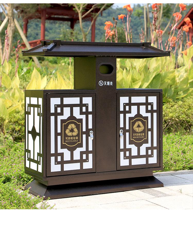 复古风两分类垃圾桶 E