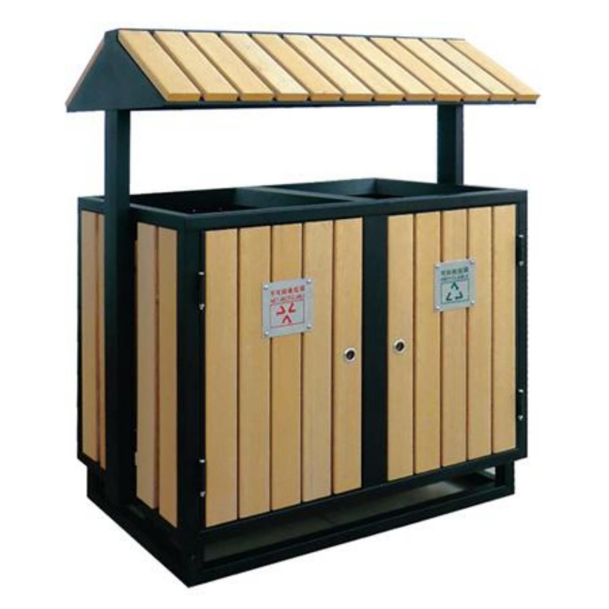 钢木垃圾桶0801 77X40X97.5